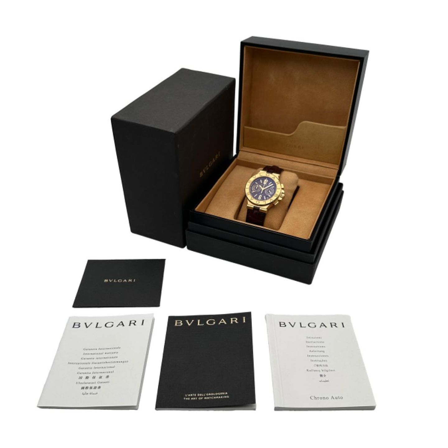 Bulgari Diagono DG 40 G CH (2008) - Bruin wijzerplaat 40mm Witgoud (5/5)