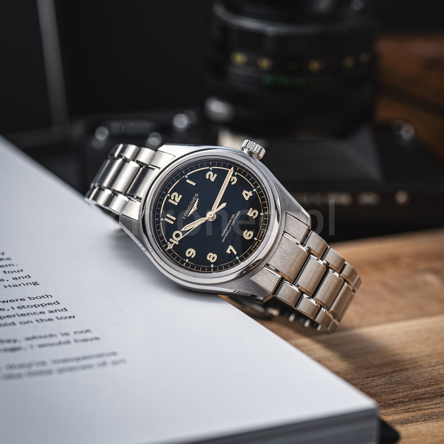 Longines Spirit L3.809.4.53.6 (2026) - Zwart wijzerplaat 40mm Staal (1/8)