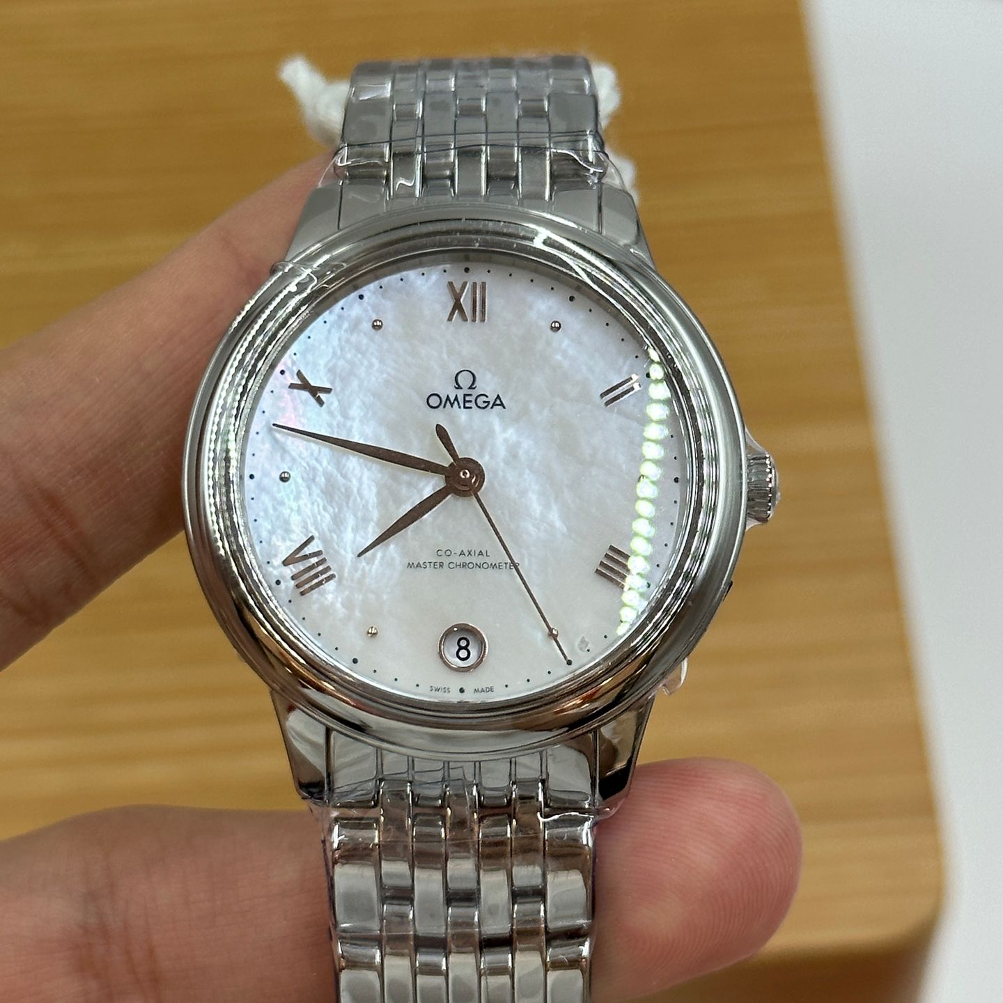 Omega De Ville Prestige 434.10.34.20.05.001 (2023) - Pearl dial 34 mm Steel case (6/8)