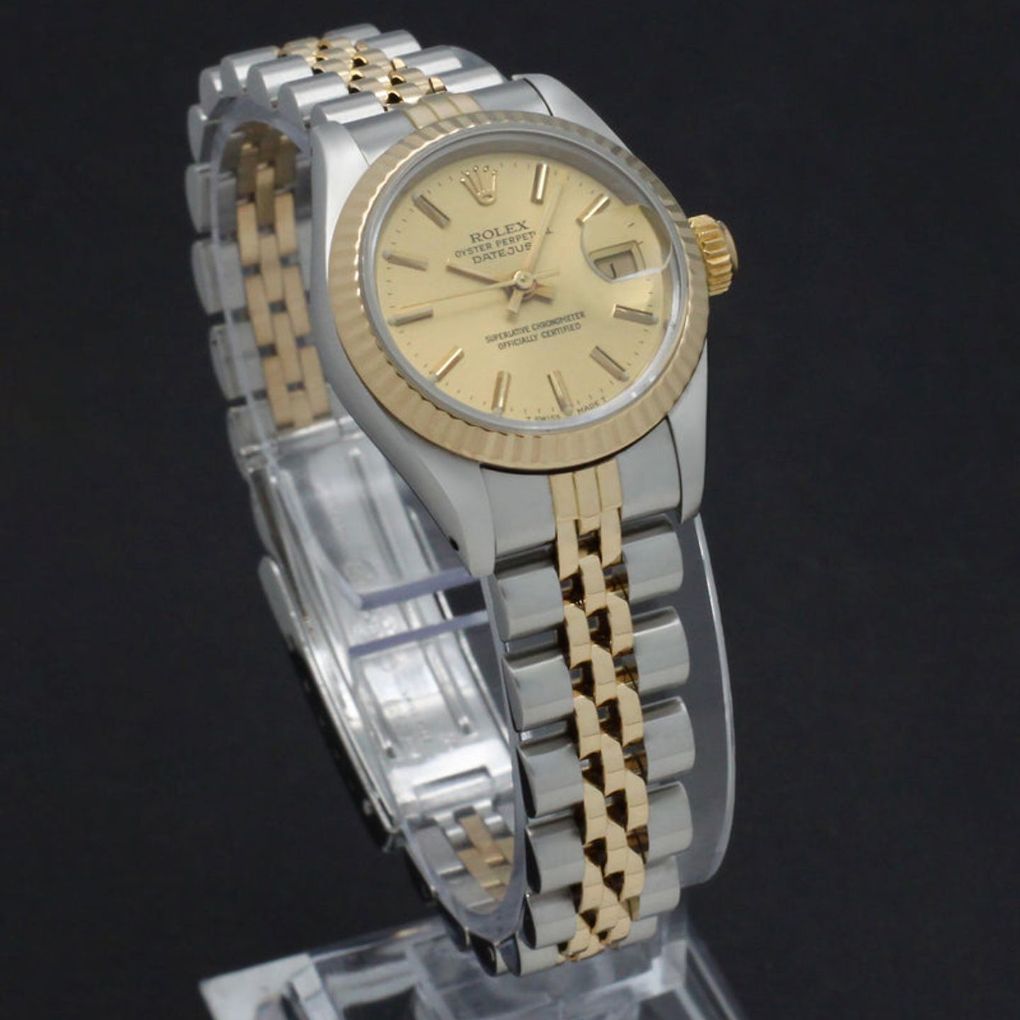 Rolex Lady-Datejust 69173 (1987) - Gold dial 26 mm Gold/Steel case (4/7)