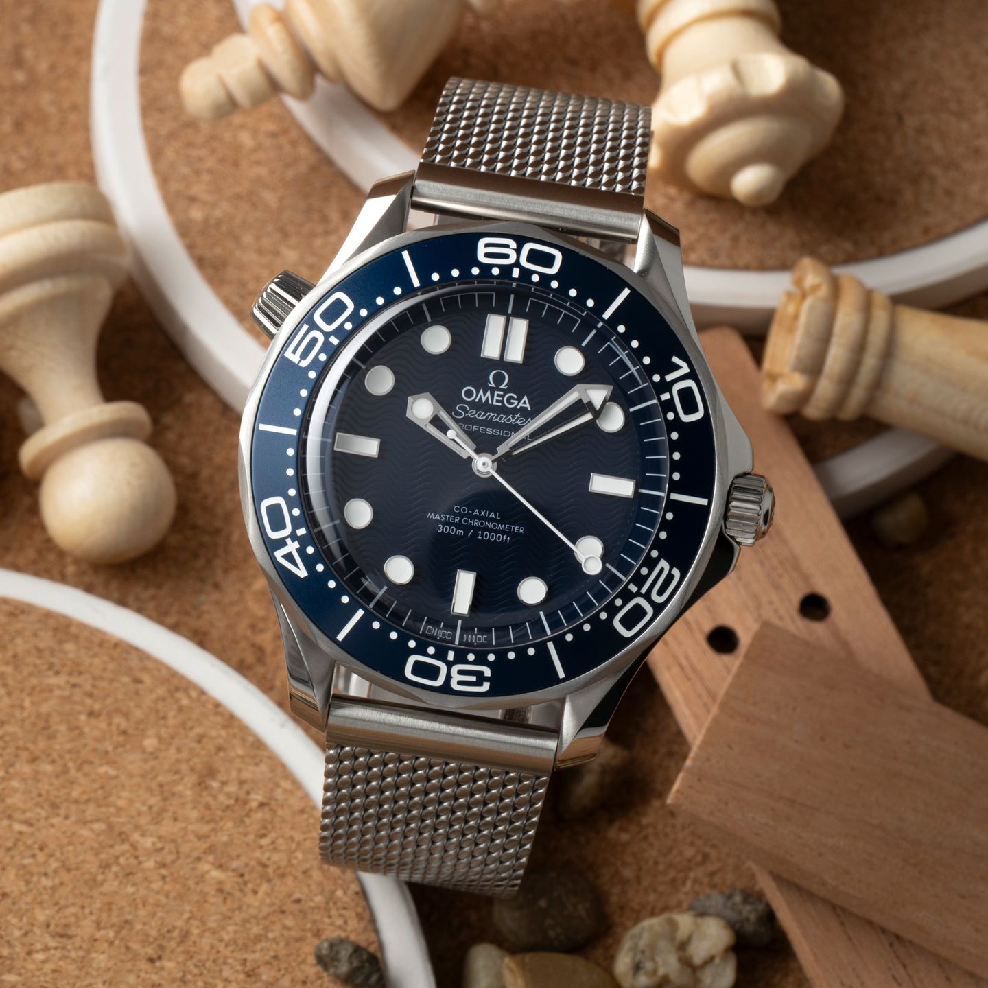 Omega Seamaster Diver 300 M 210.30.42.20.03.002 (Onbekend (willekeurig serienummer)) - Blauw wijzerplaat 42mm Staal (1/8)