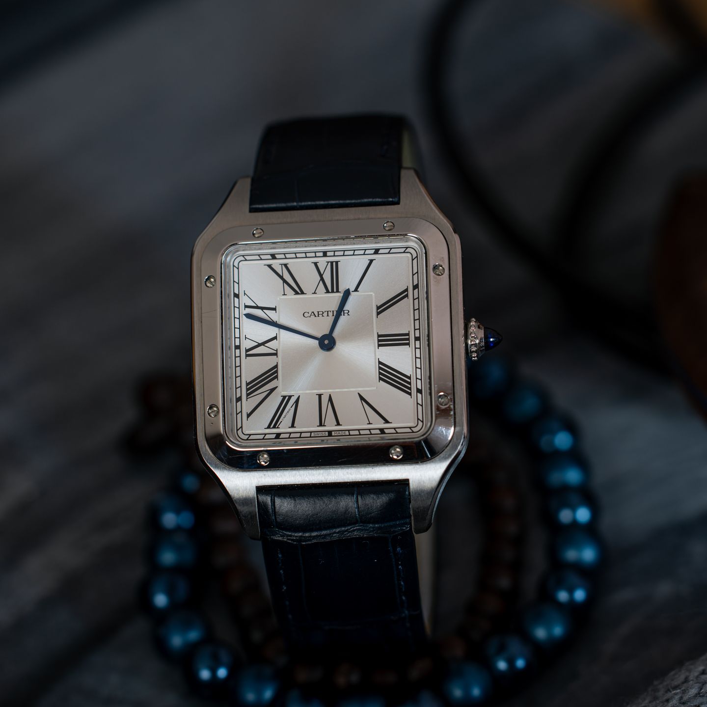 Cartier Santos Dumont WSSA0032 (2025) - Zilver wijzerplaat 47mm Staal (1/3)