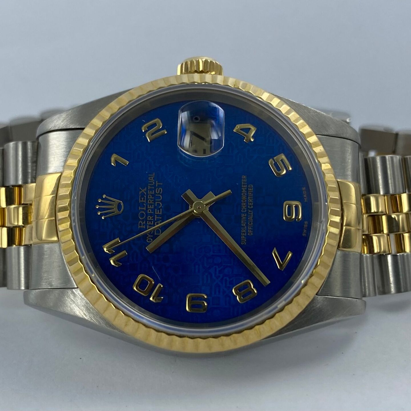 Rolex Datejust 36 16233 (Onbekend (willekeurig serienummer)) - Blauw wijzerplaat 36mm Goud/Staal (1/5)