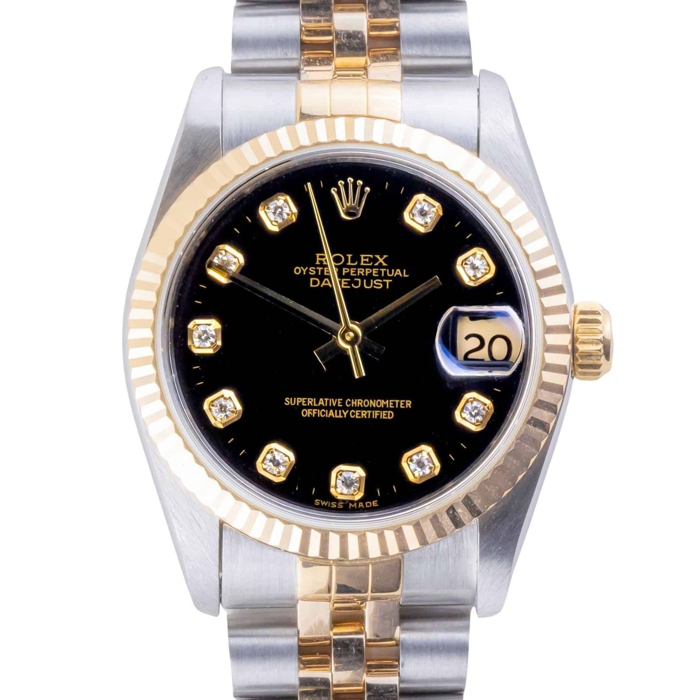 Rolex Datejust 31 68273 (1993) - Black dial 31 mm Gold/Steel case (3/8)