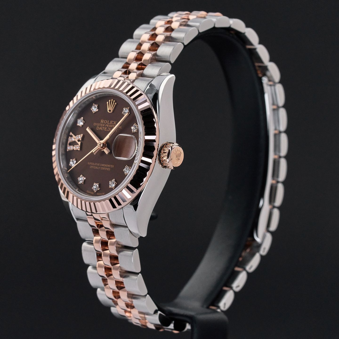 Rolex Lady-Datejust 279171 (2018) - Brown dial 28 mm Gold/Steel case (4/8)
