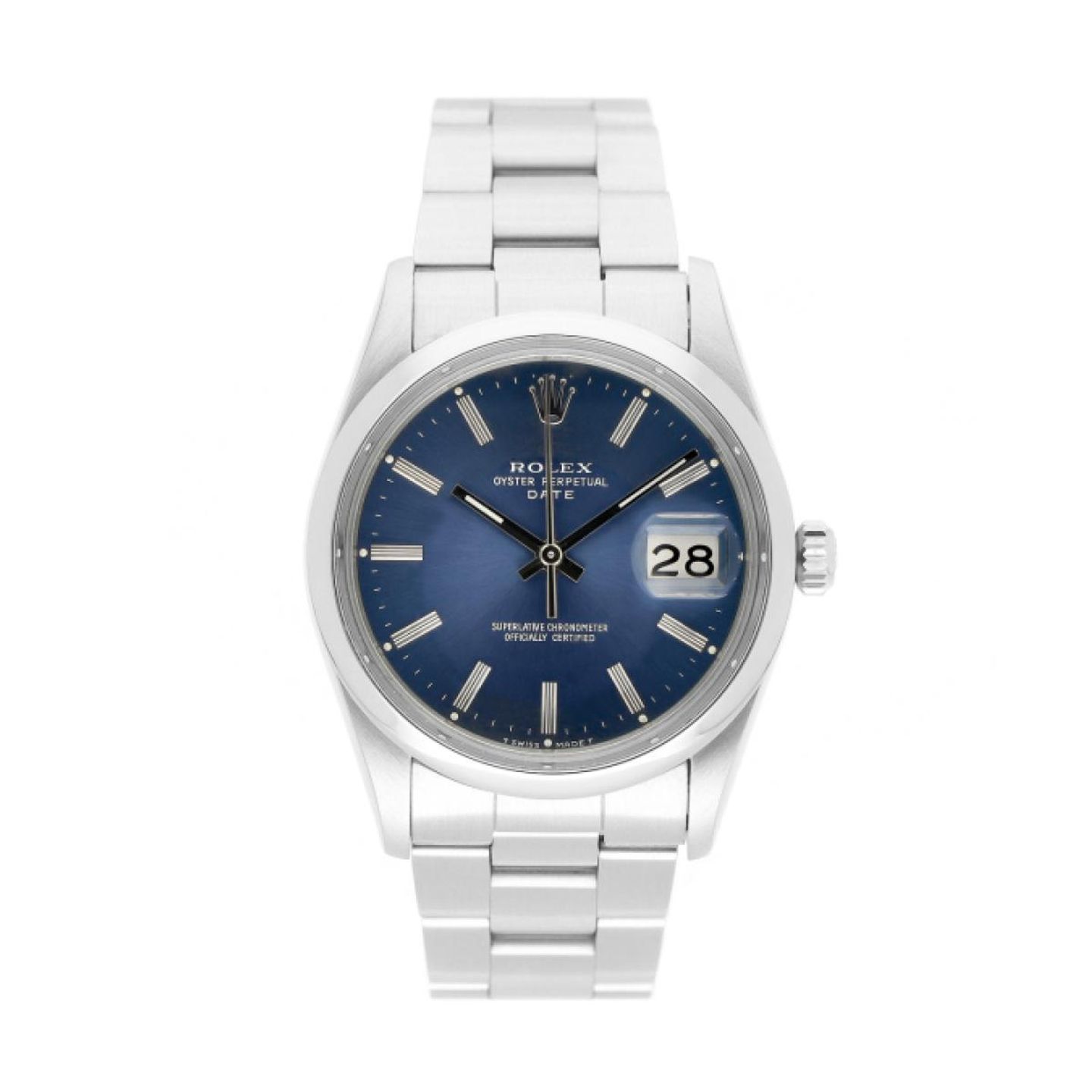 Rolex Oyster Perpetual Date 15000 (1985) - 34mm Staal (1/5)
