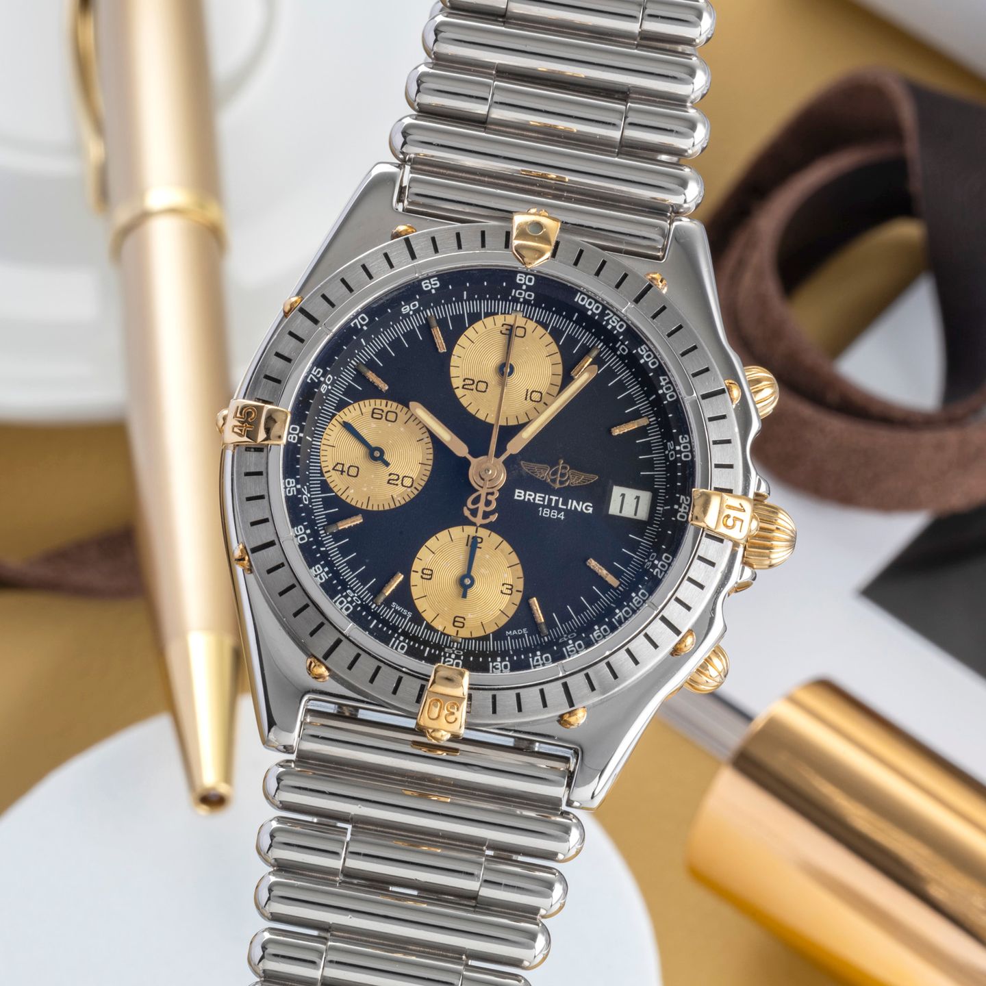 Breitling Chronomat B13047 (1995) - Zwart wijzerplaat 45mm Staal (3/8)