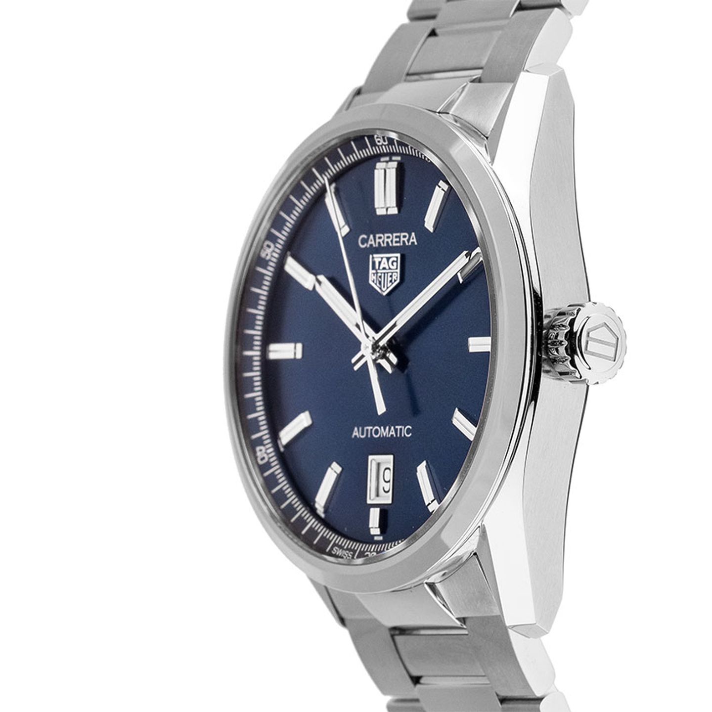 TAG Heuer Carrera Calibre 5 WBN2112.BA0639 (2025) - Blauw wijzerplaat 39mm Staal (4/7)