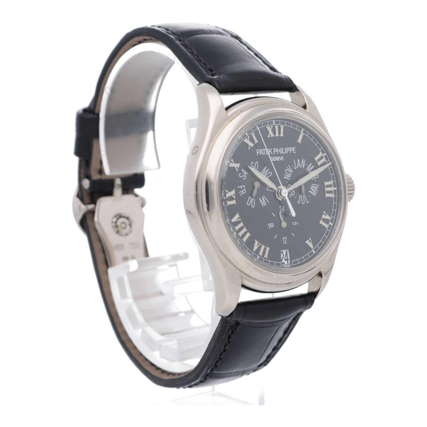 Patek Philippe Annual Calendar 5035G-023 (Unknown (random serial)) - Black dial 38 mm White Gold case (7/7)