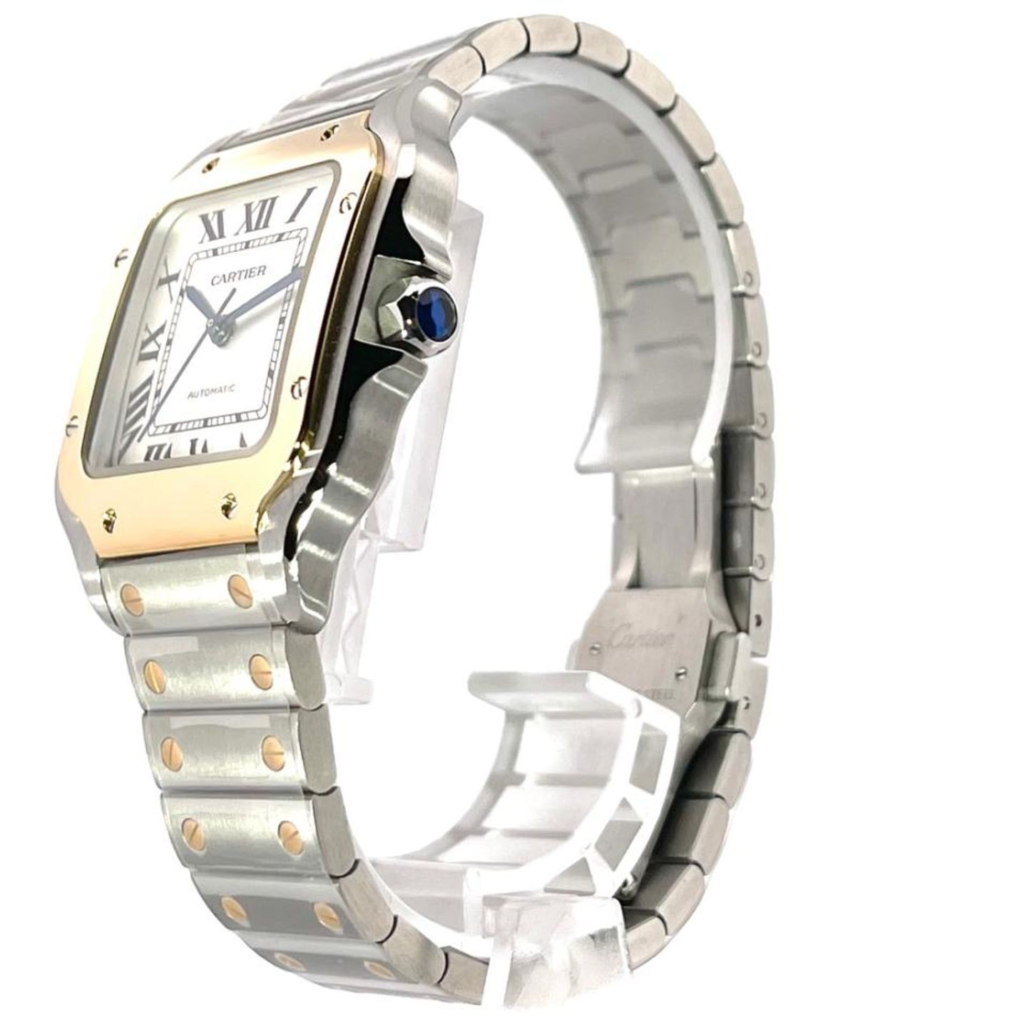 Cartier Santos W2SA0016 (2024) - Silver dial 35 mm Gold/Steel case (3/8)