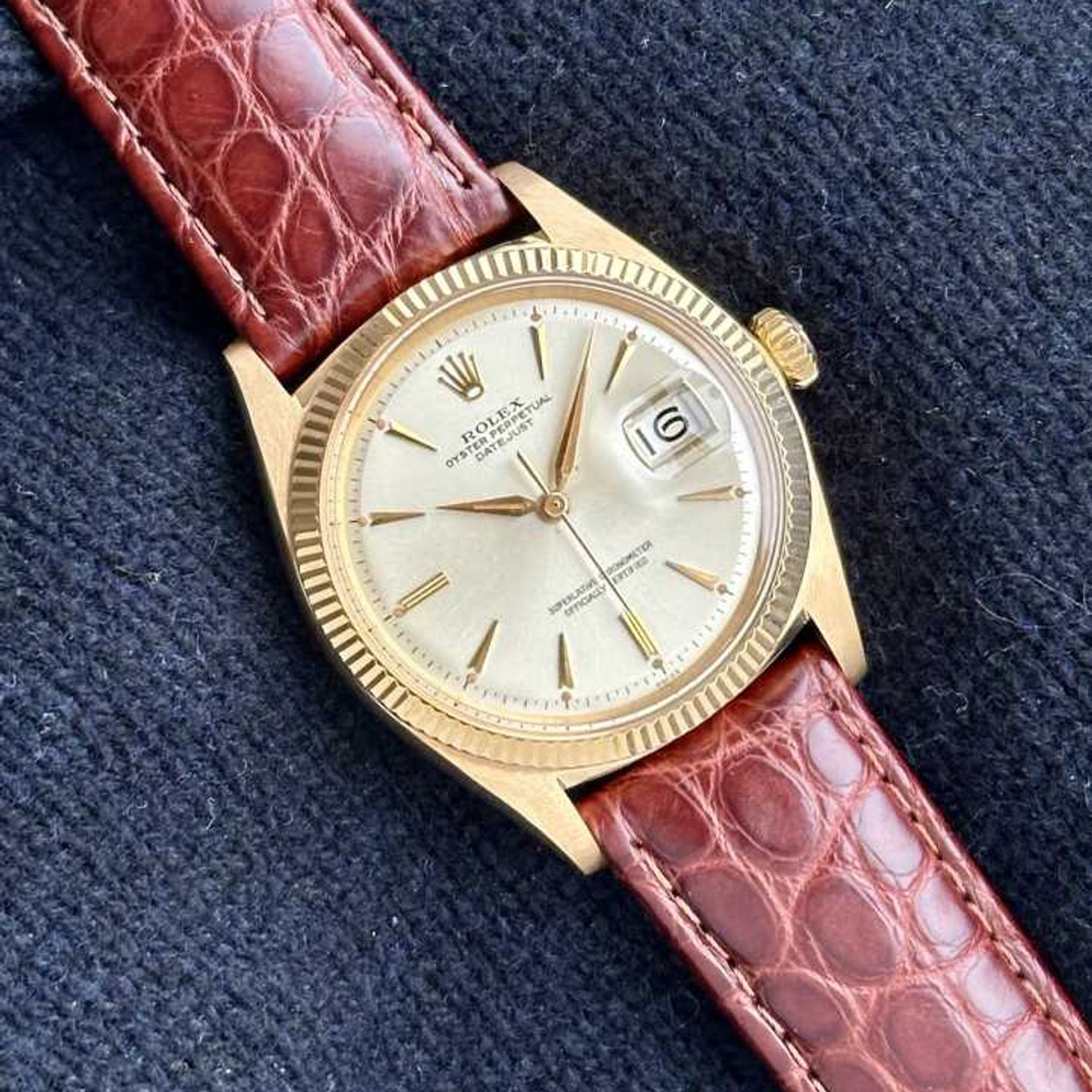 Rolex Datejust 1601/8 (1961) - Silver dial 36 mm Yellow Gold case (6/8)