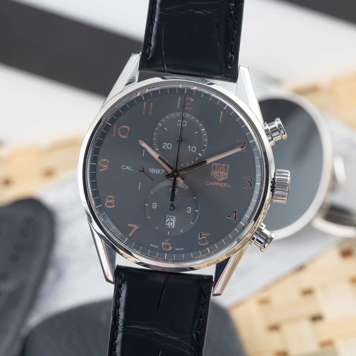 TAG Heuer Carrera Calibre 1887 CAR2013.FC6313 (Onbekend (willekeurig serienummer)) - Grijs wijzerplaat 43mm Staal (3/8)