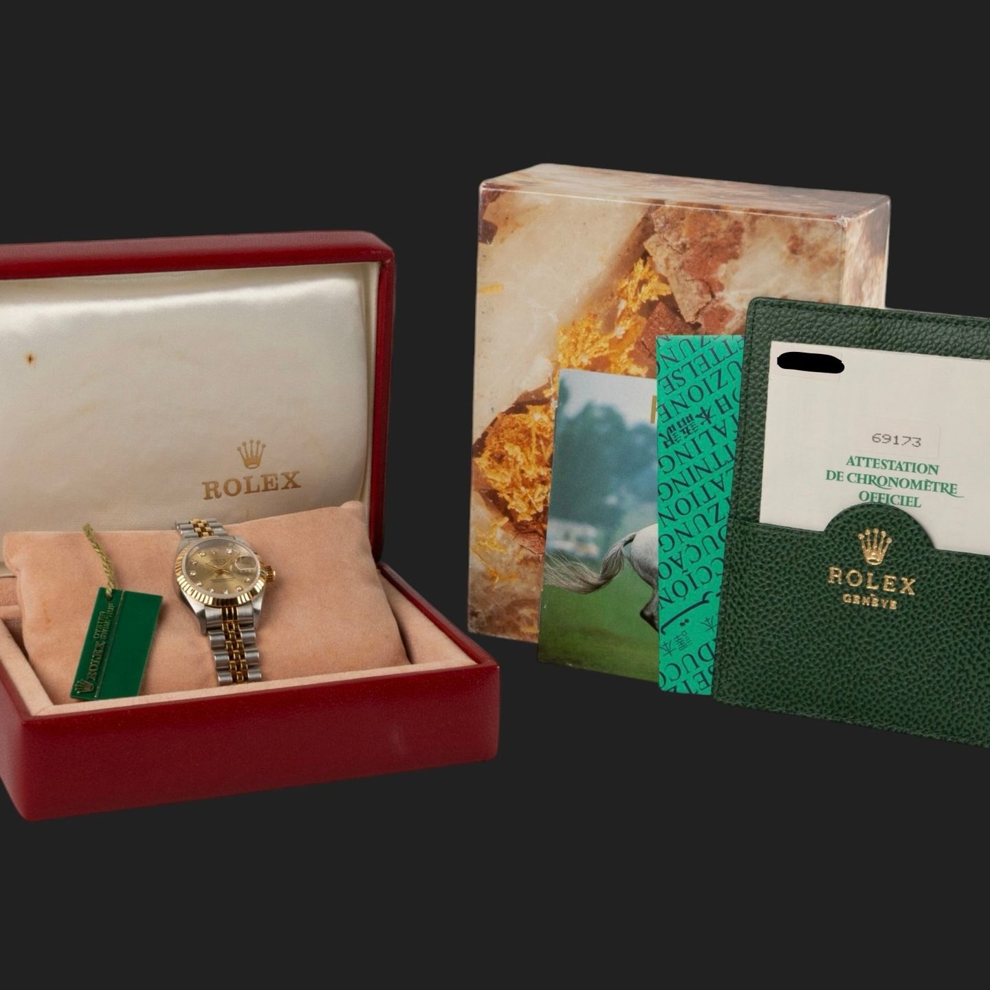 Rolex Lady-Datejust 69173 (1997) - Champagne dial 26 mm Gold/Steel case (8/8)