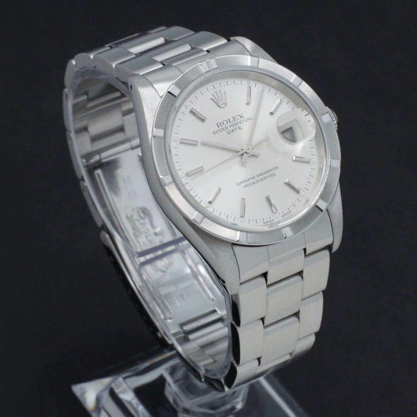 Rolex Oyster Perpetual Date 15210 (1991) - Silver dial 34 mm Steel case (3/7)