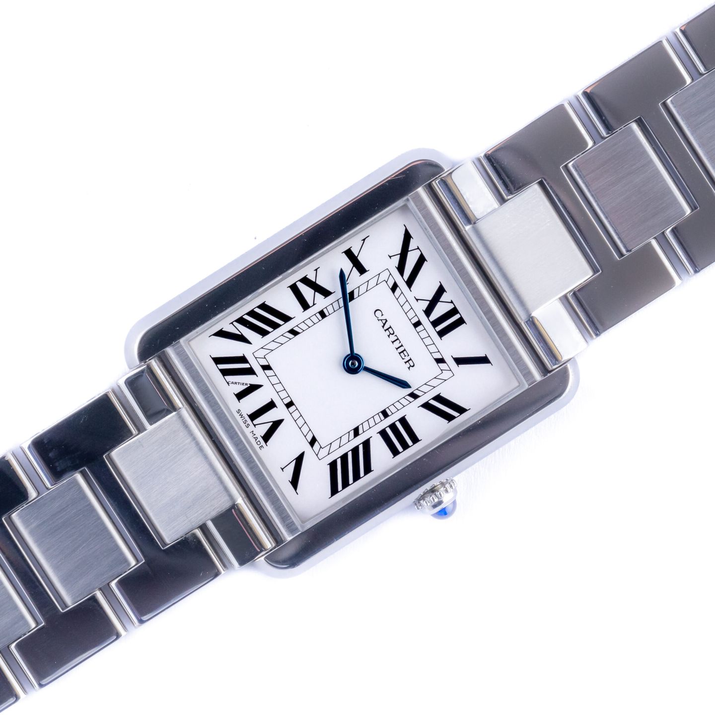 Cartier Tank Solo 3169 (2016) - Wit wijzerplaat 27mm Staal (1/6)