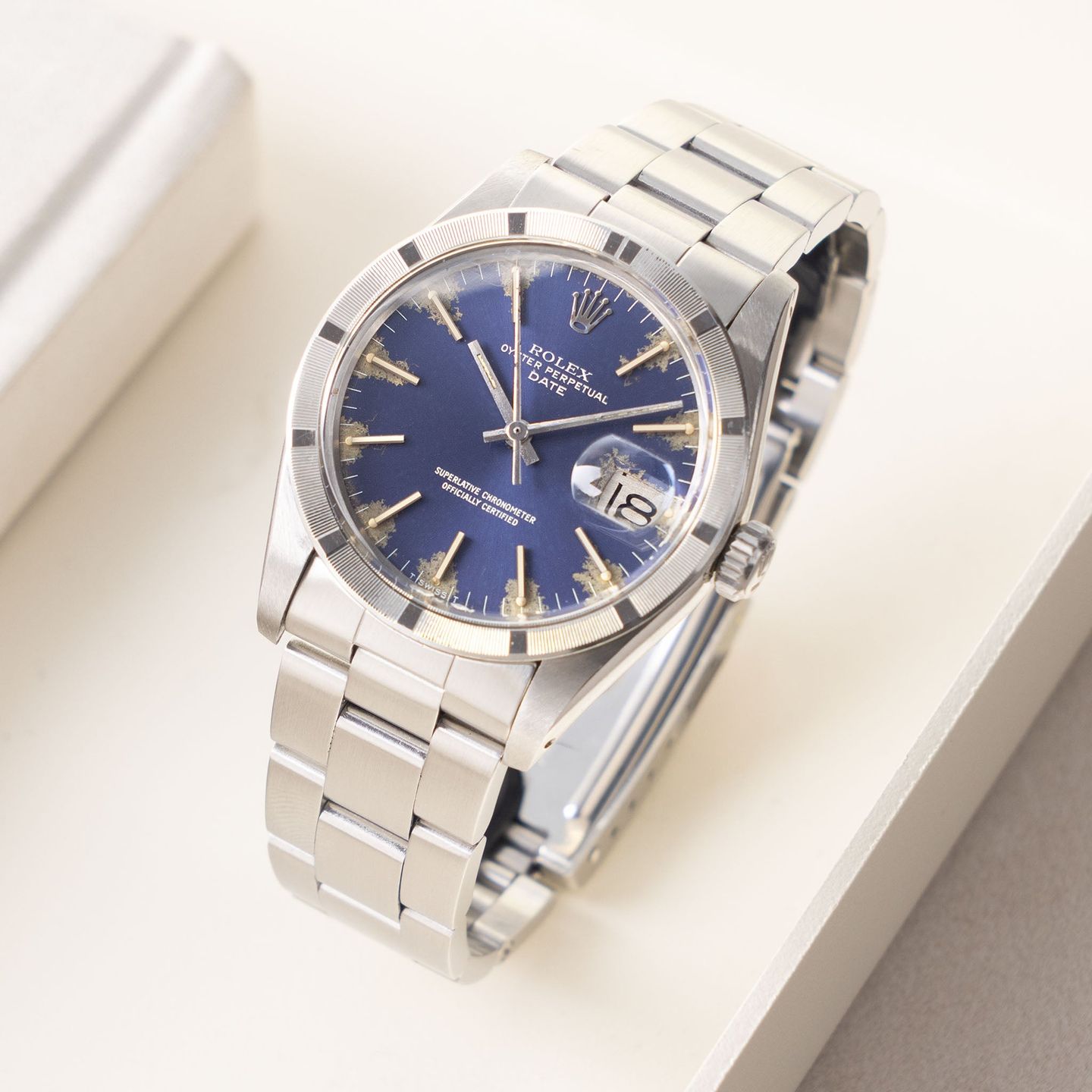 Rolex Oyster Perpetual Date 1501 (1979) - Blue dial 34 mm Steel case (3/8)