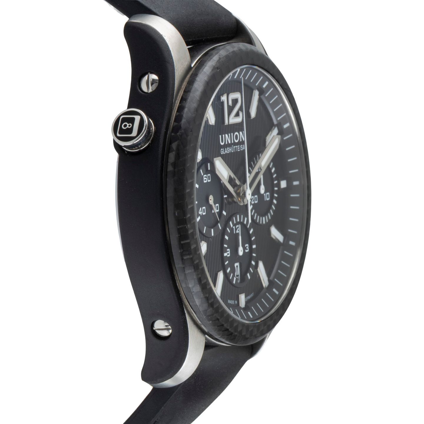Union Glashütte Belisar Chronograph D009.927.26.207.00 (2018) - Zwart wijzerplaat 45mm Staal (7/8)