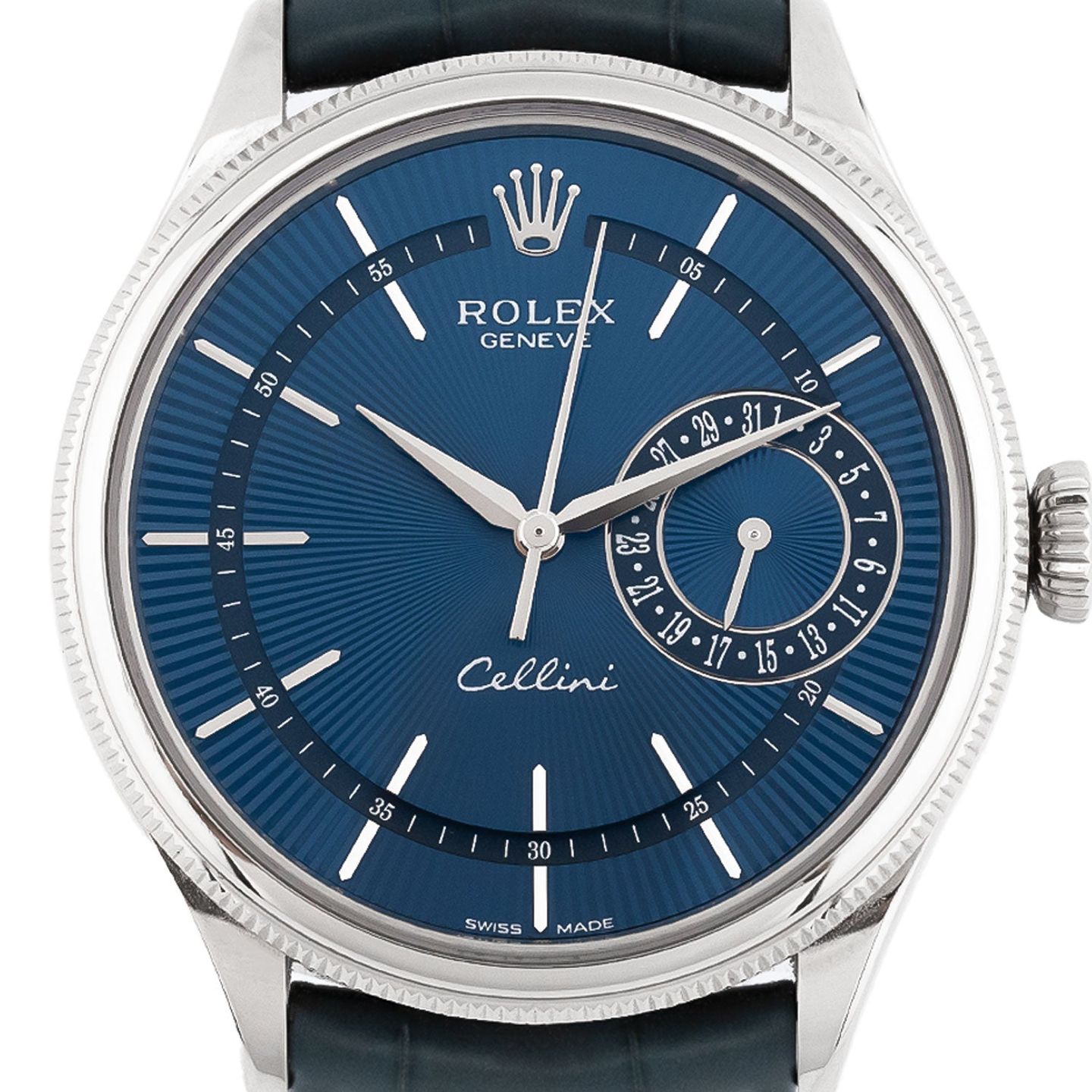 Rolex Cellini Date 50519 (Onbekend (willekeurig serienummer)) - Blauw wijzerplaat 39mm Witgoud (2/5)