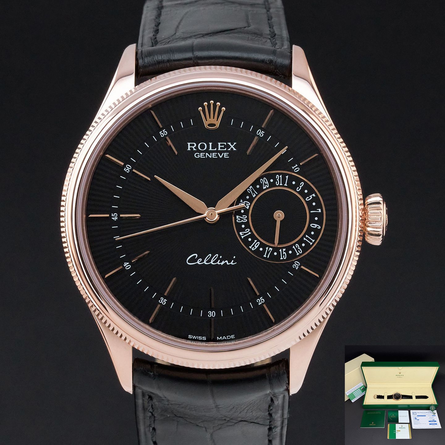 Rolex Cellini Date 50515 (2016) - 39mm Roségoud (1/8)