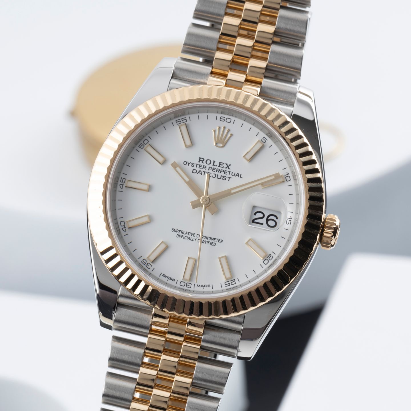 Rolex Datejust 41 126333 (Unknown (random serial)) - White dial 41 mm Gold/Steel case (3/8)