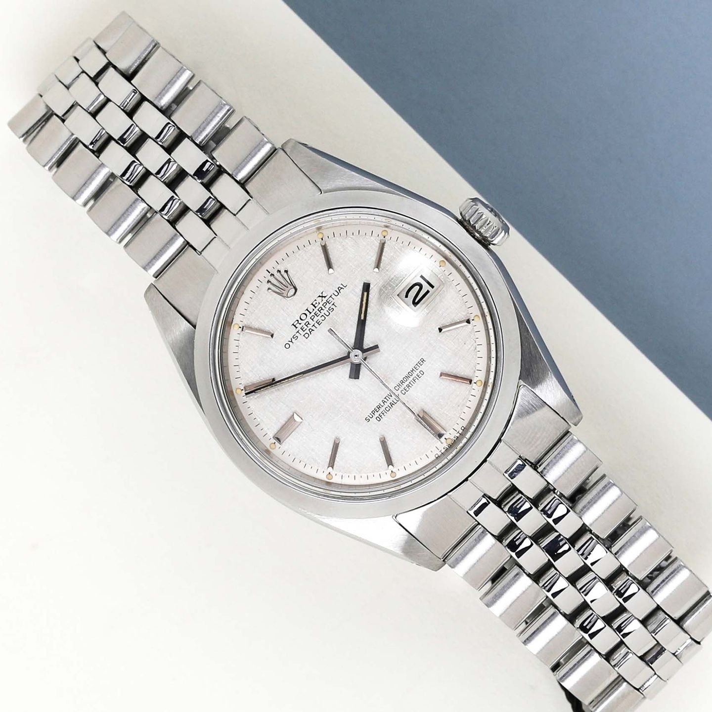 Rolex Datejust 1600 (1971) - Zilver wijzerplaat 36mm Staal (1/6)