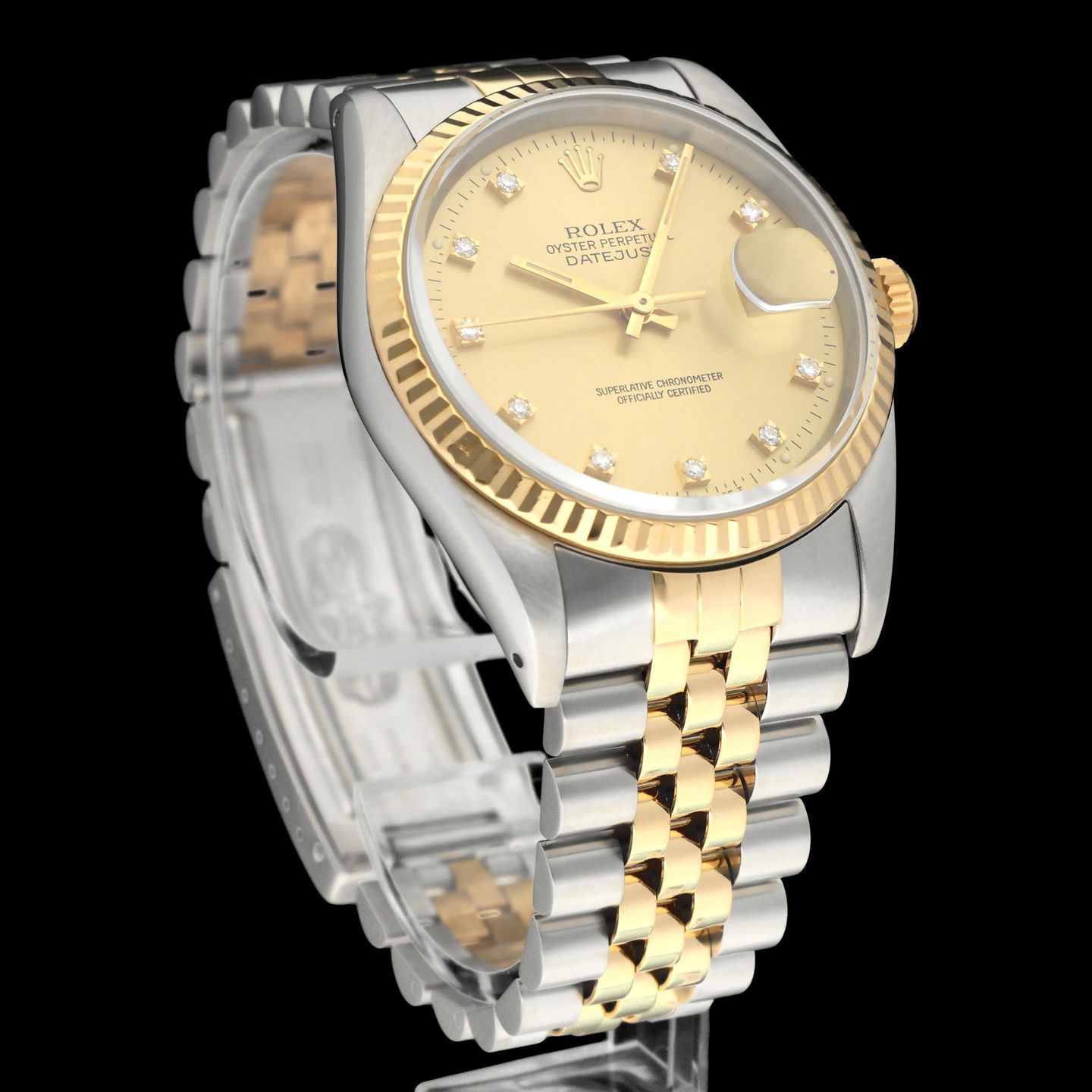Rolex Datejust 36 16233G (1990) - Champagne dial 36 mm Gold/Steel case (5/8)