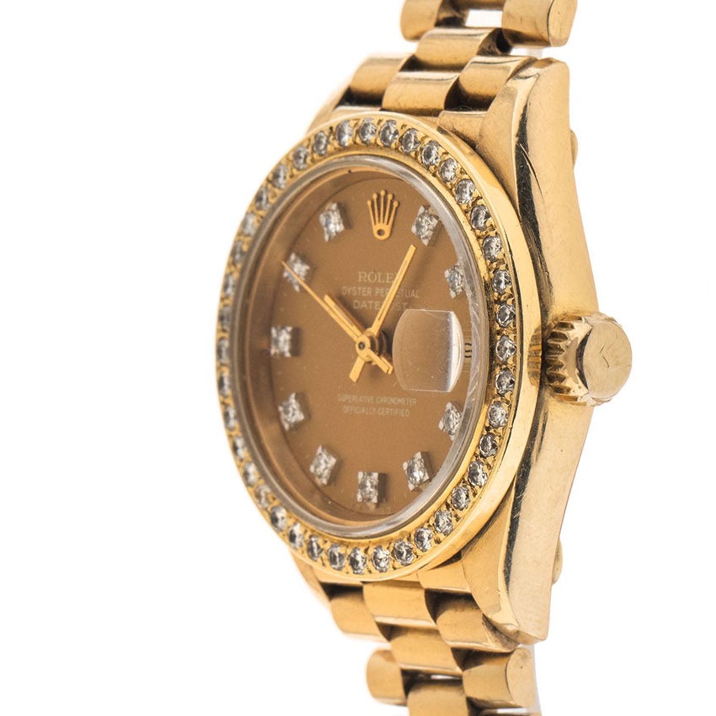 Rolex Lady-Datejust 69178 (1990) - Champagne dial 26 mm Yellow Gold case (4/8)