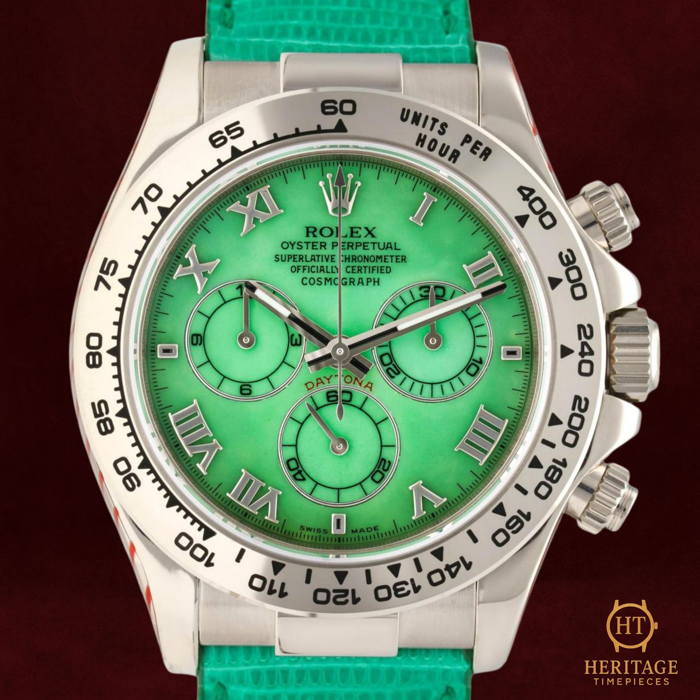 Rolex Daytona 116519 (2004) - Green dial 40 mm White Gold case (1/8)