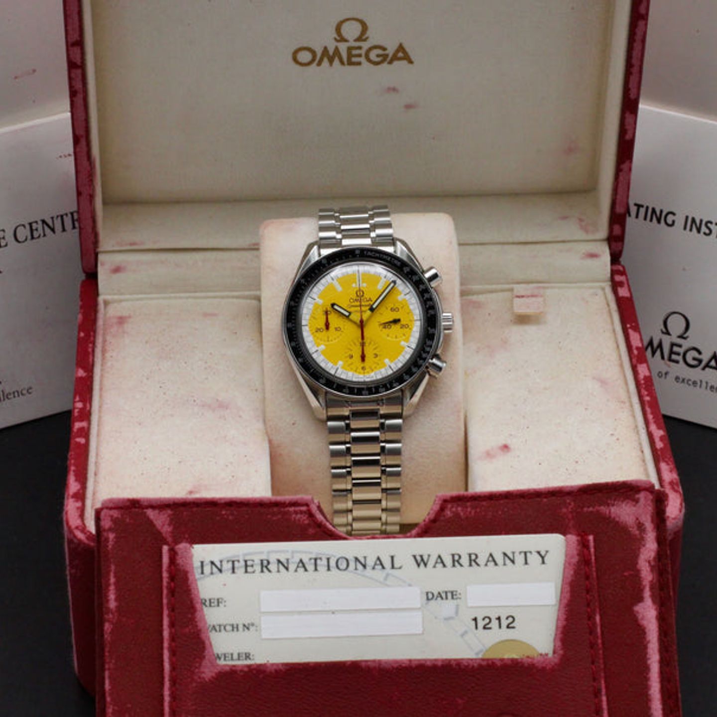 Omega Speedmaster Reduced 3510.12.00 (1998) - Yellow dial 39 mm Steel case (3/7)