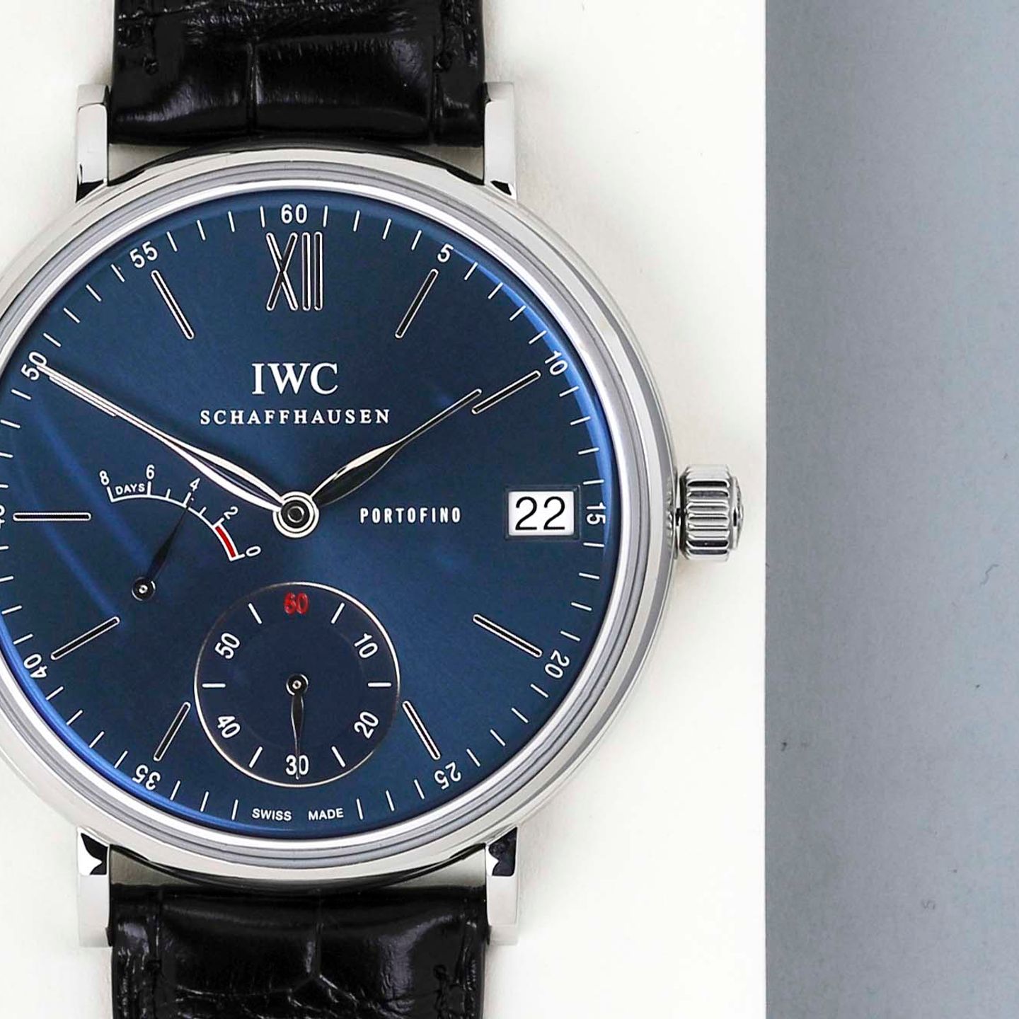 IWC Portofino Hand-Wound IW510106 (2016) - Blue dial 45 mm Steel case (5/8)