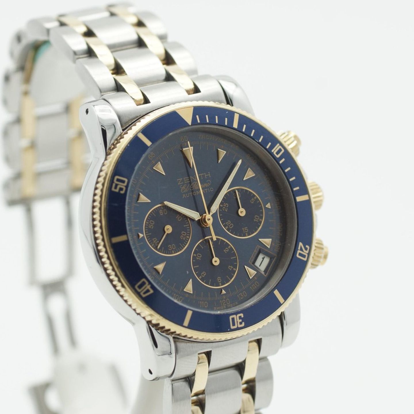 Zenith El Primero Chronograph 53.0370.400 (2000) - Blauw wijzerplaat 40mm Goud/Staal (3/8)