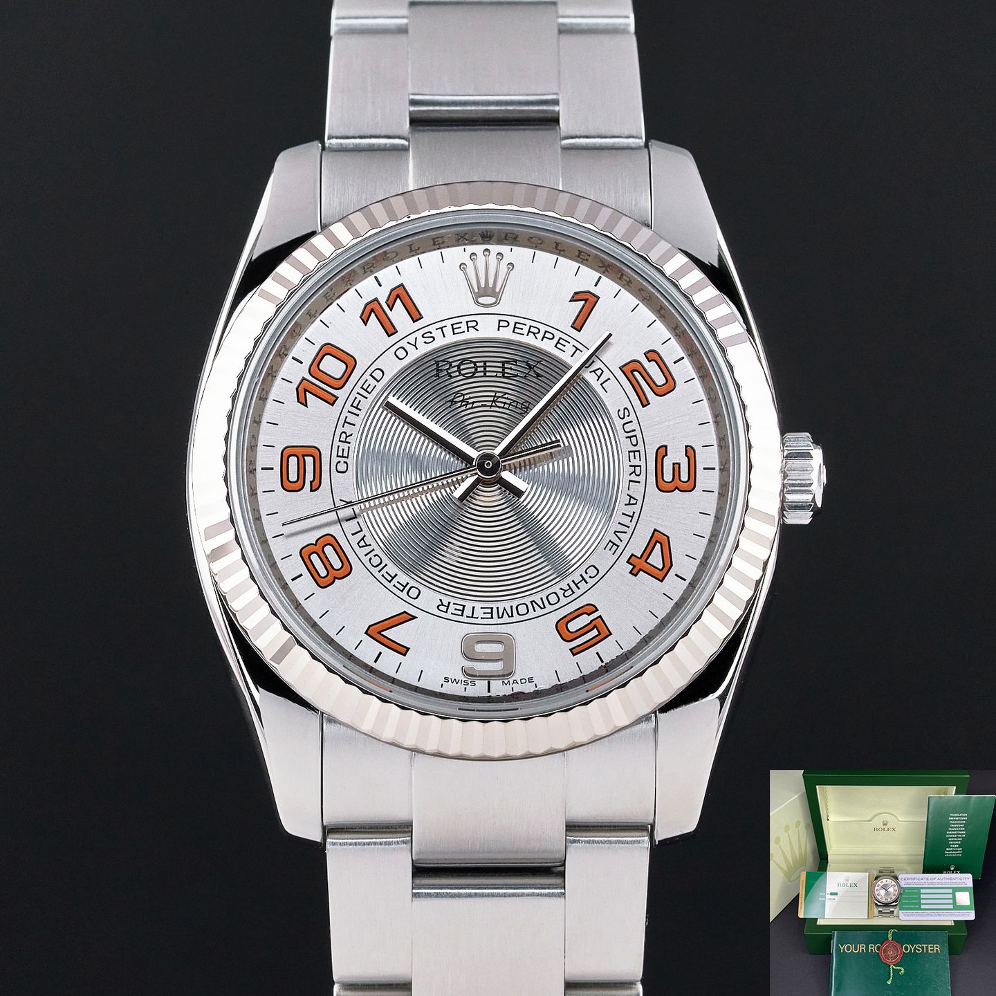 Rolex Air-King 114234 (2008) - Zilver wijzerplaat 34mm Staal (1/7)