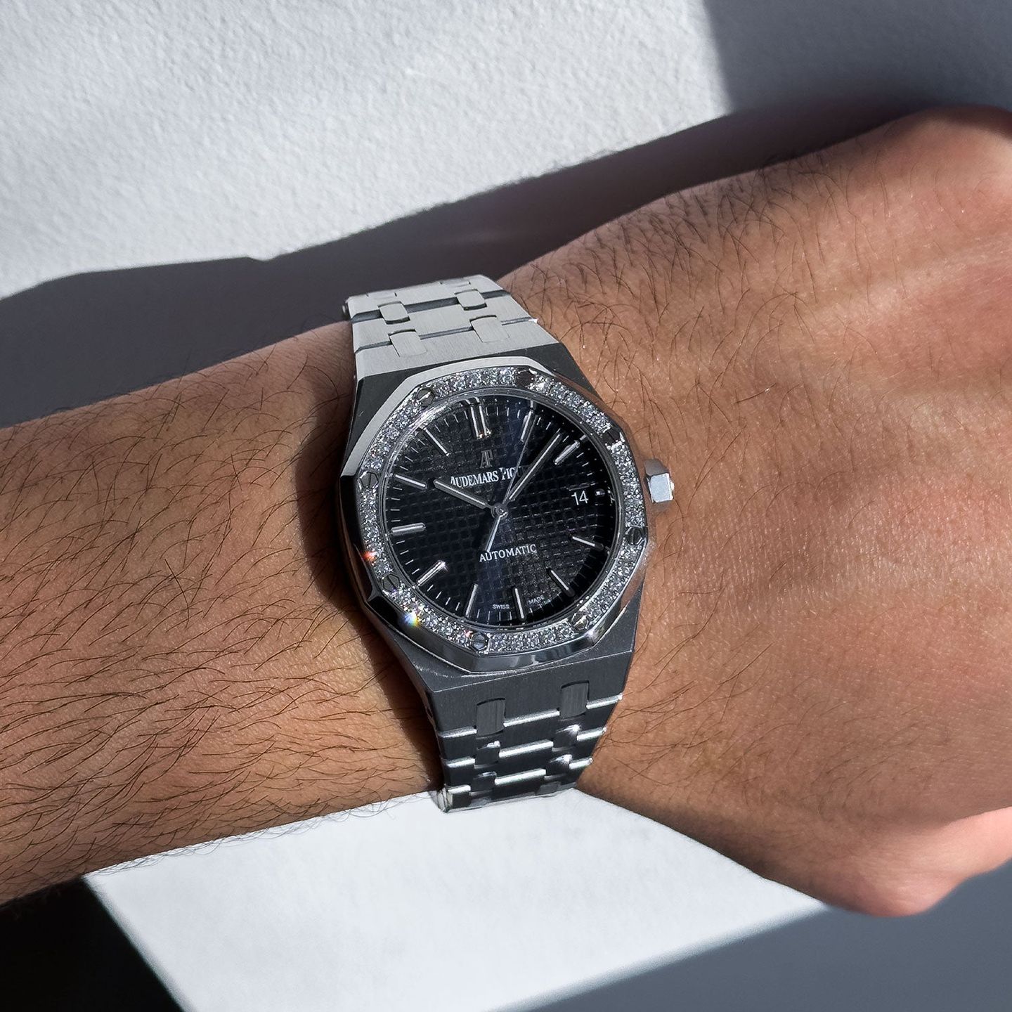 Audemars Piguet Royal Oak Lady 15451ST.ZZ.1256ST.01 (2013) - Black dial 37 mm Steel case (7/8)
