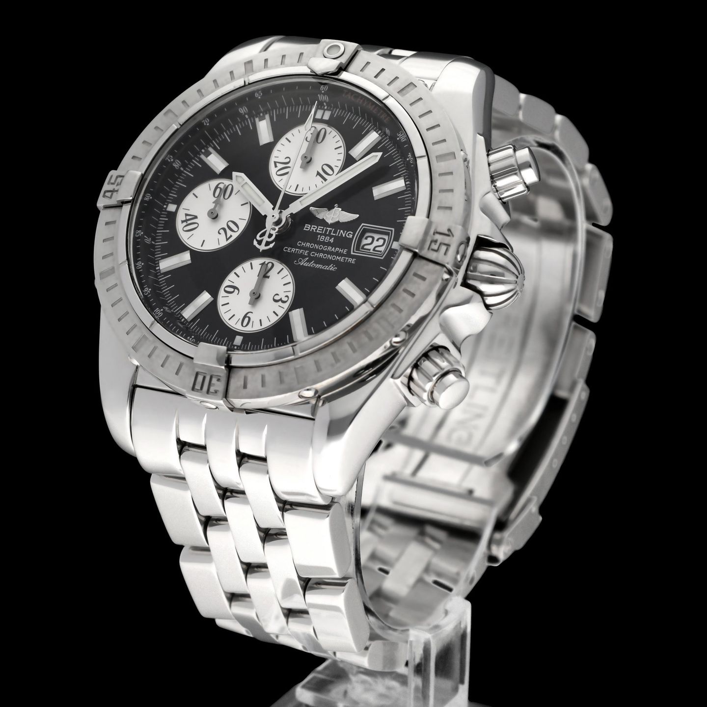 Breitling Chronomat Evolution A13356 (2007) - Zwart wijzerplaat 44mm Staal (2/7)