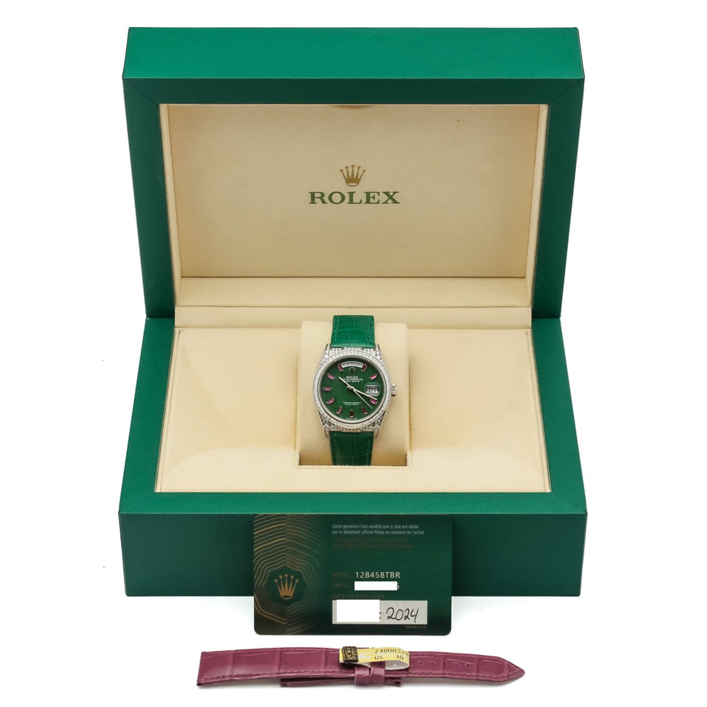 Rolex Day-Date 36 128459TBR (2024) - Groen wijzerplaat 36mm Witgoud (6/6)