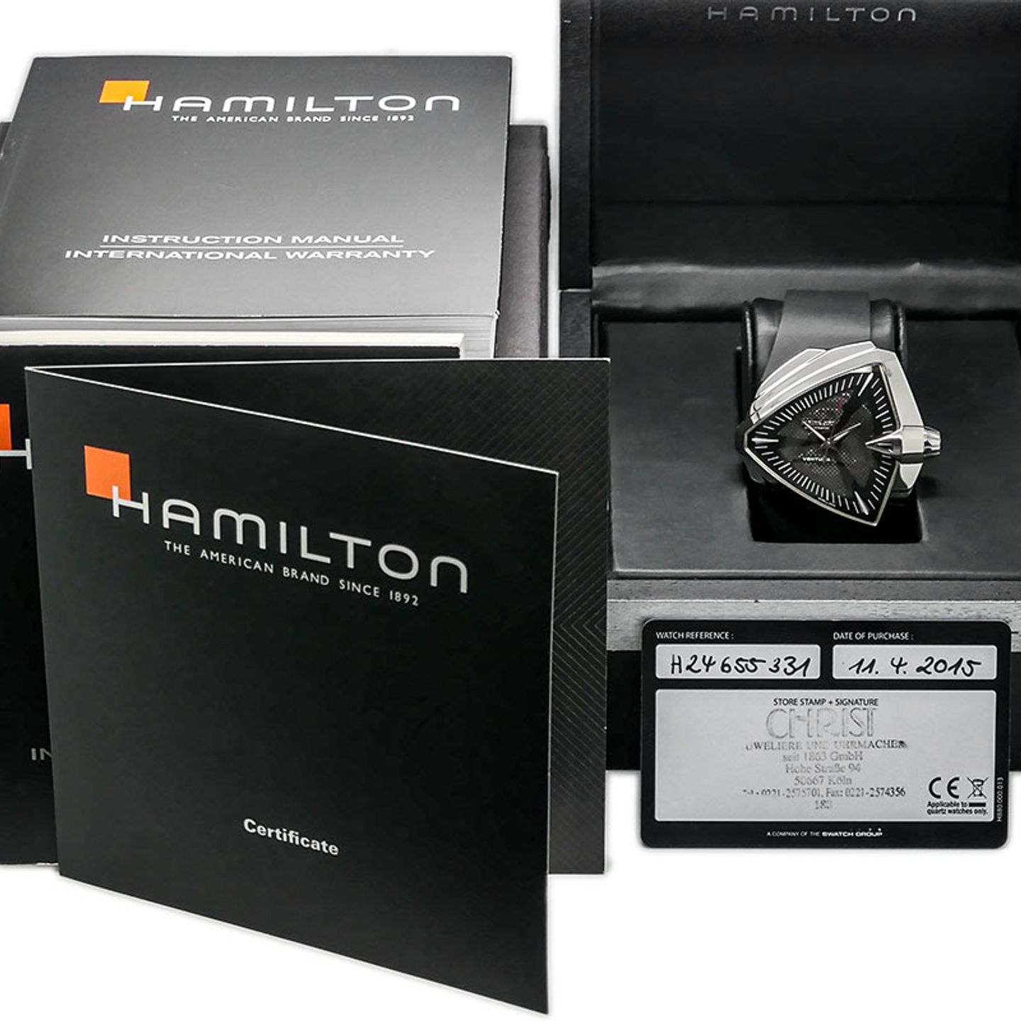 Hamilton Ventura H24655331 (2015) - Zwart wijzerplaat 46mm Staal (6/6)