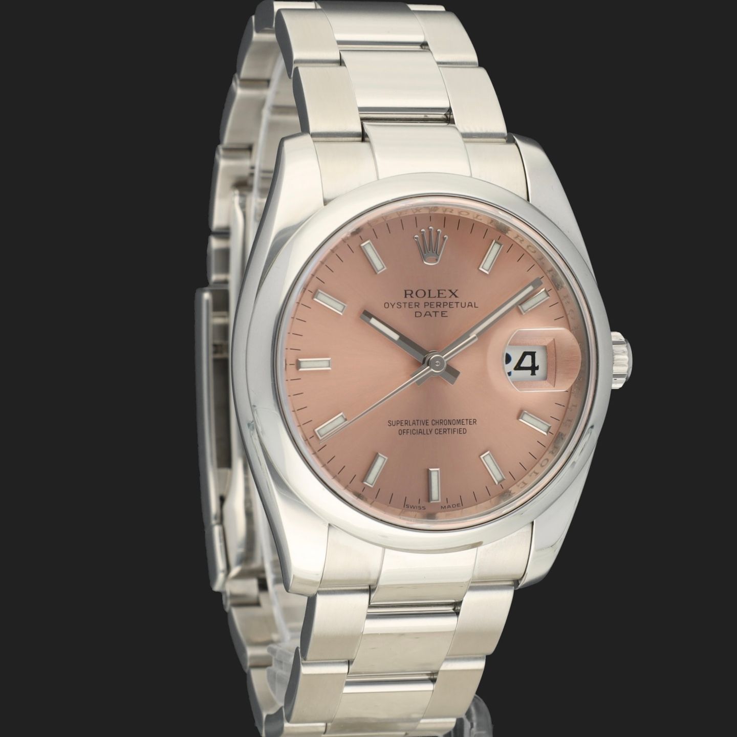 Rolex Oyster Perpetual Date 115200 (2010) - Pink dial 34 mm Steel case (4/8)