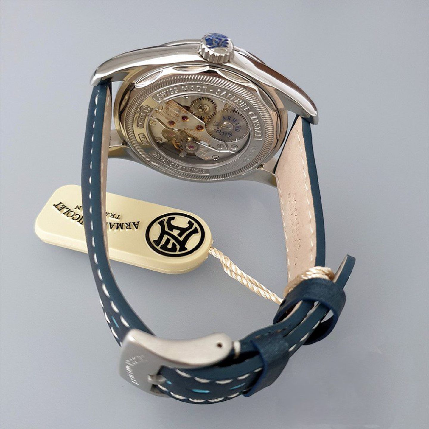 Armand Nicolet Unknown A132AAA-BU-P140BU2 (2025) - Blue dial 43 mm Steel case (6/8)