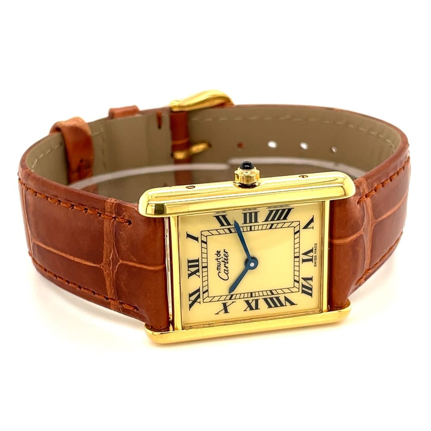 Cartier Tank 681006 (1990) - Champagne dial 23 mm Gold/Steel case (2/8)