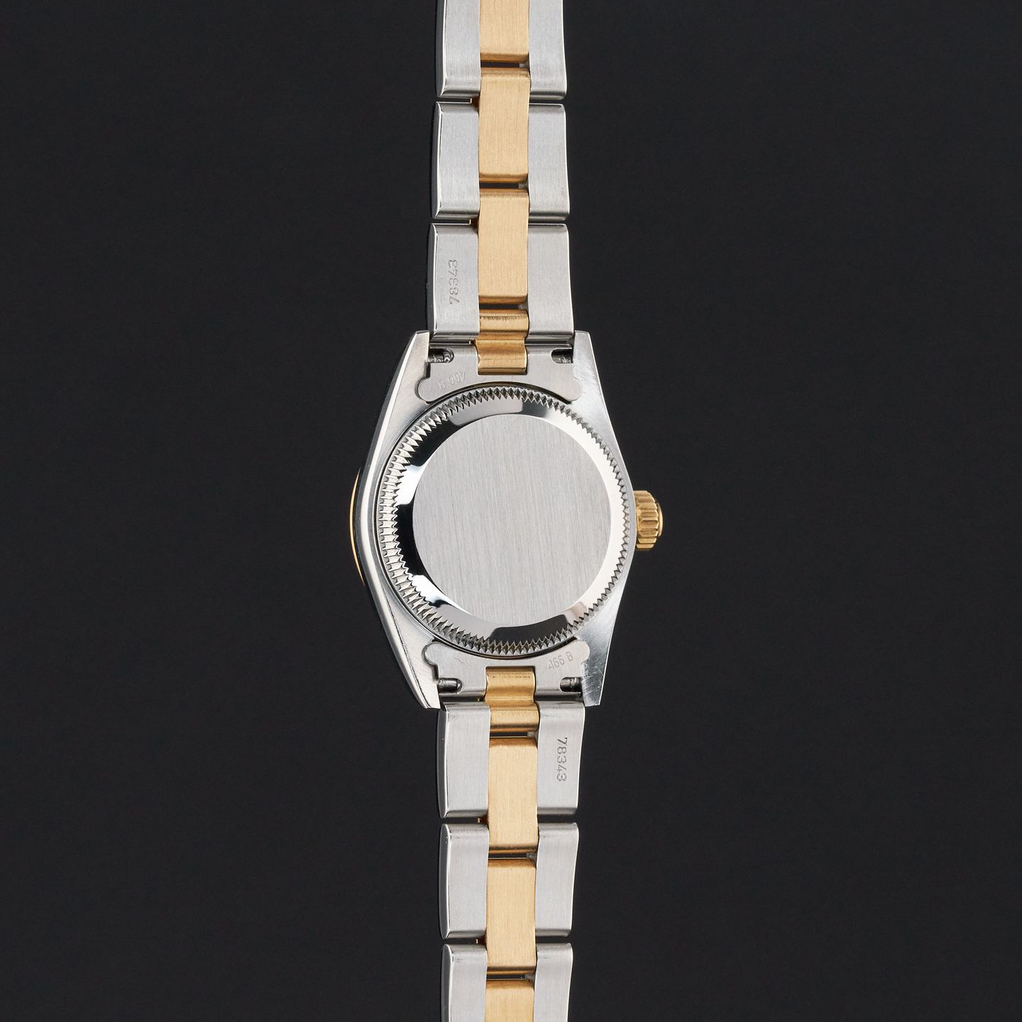 Rolex Oyster Perpetual 67183 (1993) - Grey dial 26 mm Gold/Steel case (7/8)