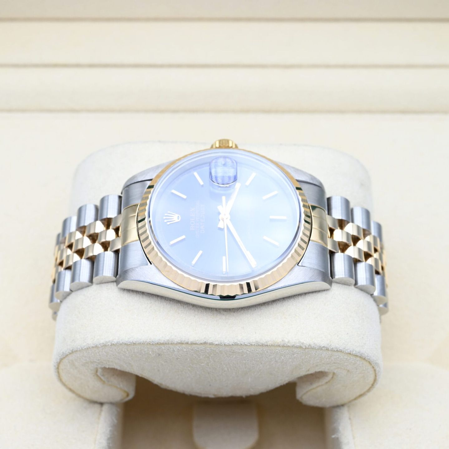 Rolex Datejust 36 16233 (1996) - Blauw wijzerplaat 36mm Goud/Staal (2/6)