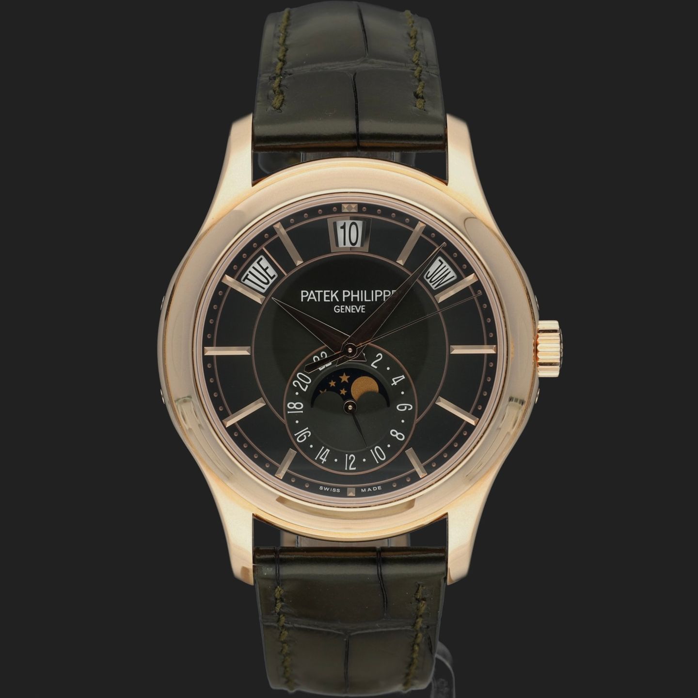Patek Philippe Annual Calendar 5205R-011 (2023) - Green dial 40 mm Rose Gold case (3/8)