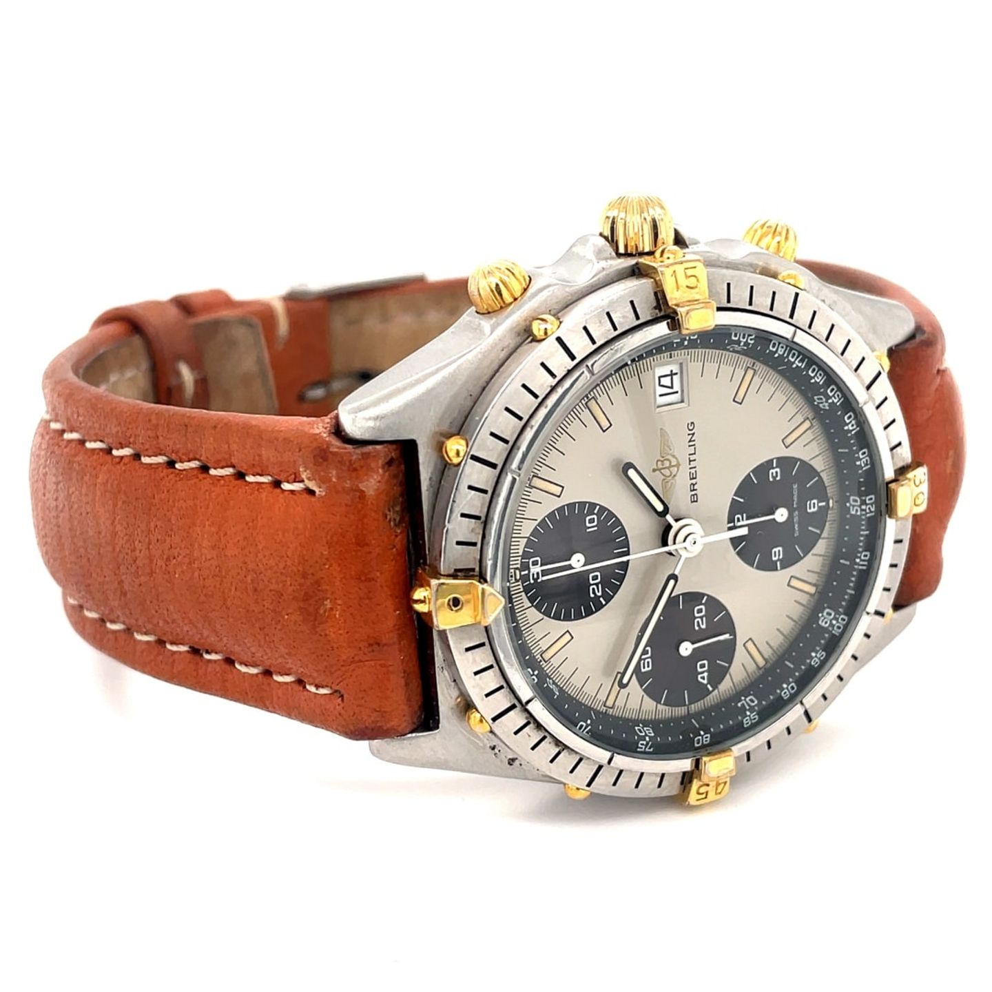 Breitling Chronomat 81950A (Unknown (random serial)) - Silver dial 29 mm Gold/Steel case (3/8)