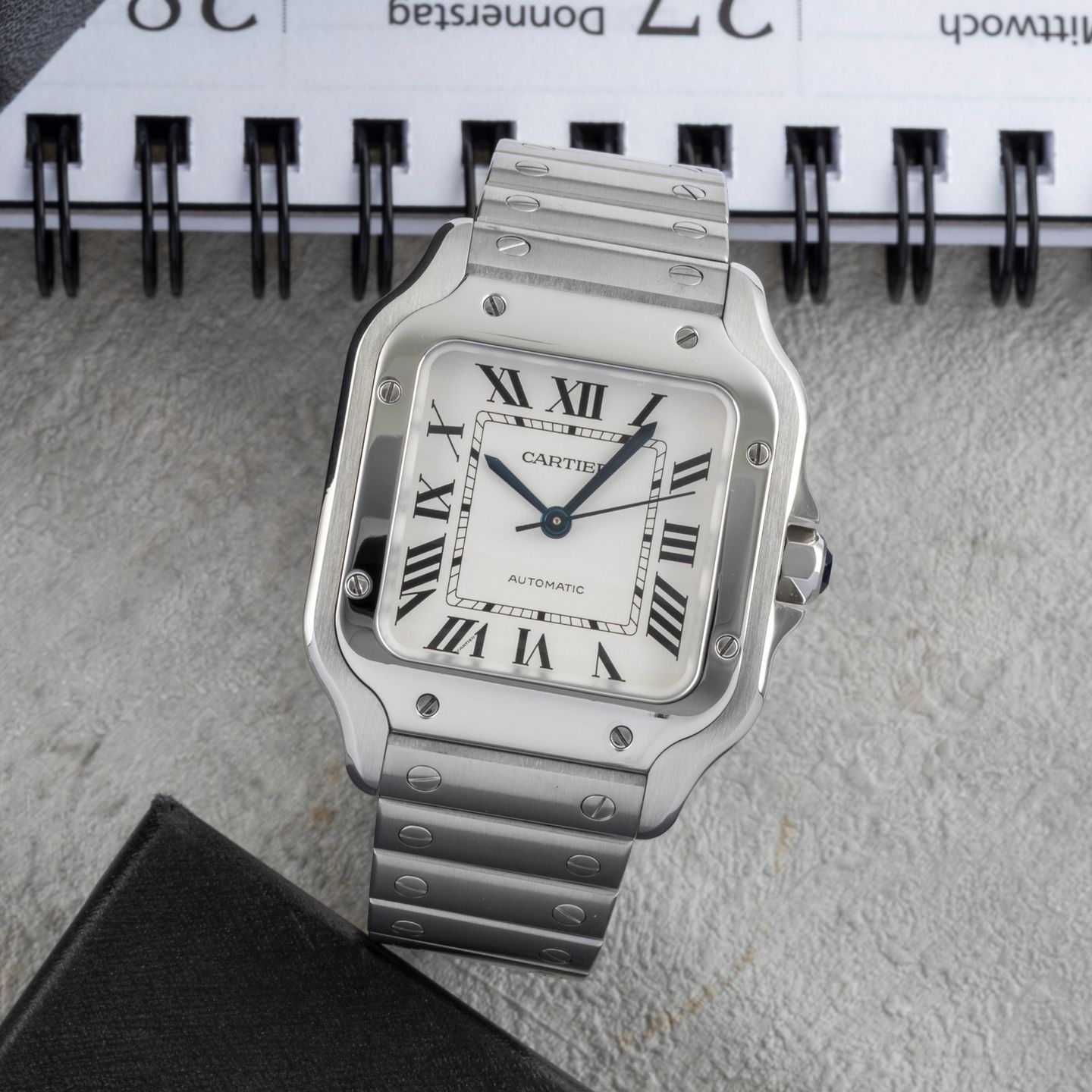 Cartier Santos WSSA0010 (Onbekend (willekeurig serienummer)) - Zilver wijzerplaat 35mm Staal (1/8)