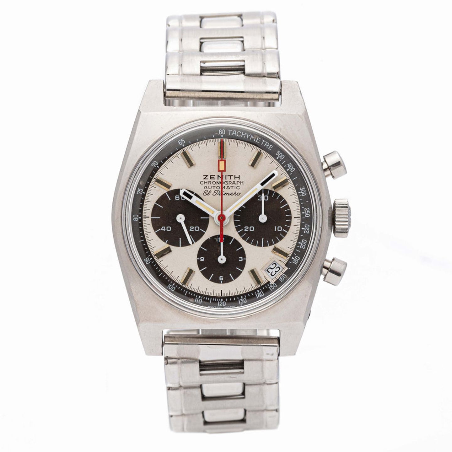 Zenith El Primero Chronograph A384 (Unknown (random serial)) - White dial 37 mm Steel case (1/4)