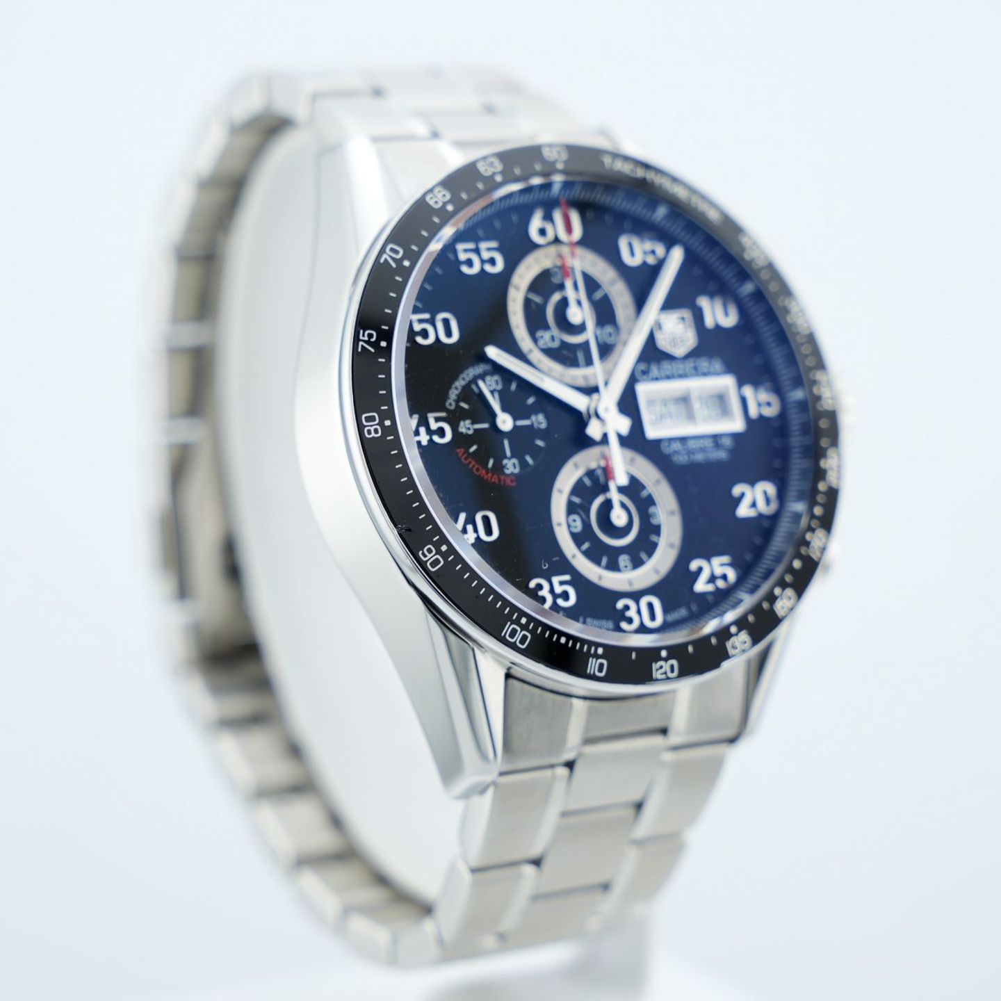 TAG Heuer Carrera Calibre 16 CV2A10 (Onbekend (willekeurig serienummer)) - Zwart wijzerplaat 43mm Staal (8/8)