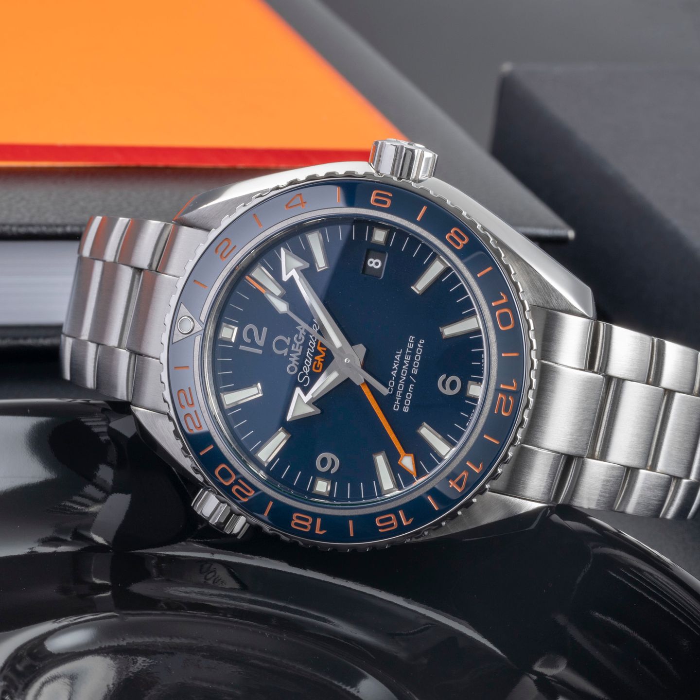 Omega Seamaster Planet Ocean 232.30.44.22.03.001 (Onbekend (willekeurig serienummer)) - Blauw wijzerplaat 44mm Staal (2/8)