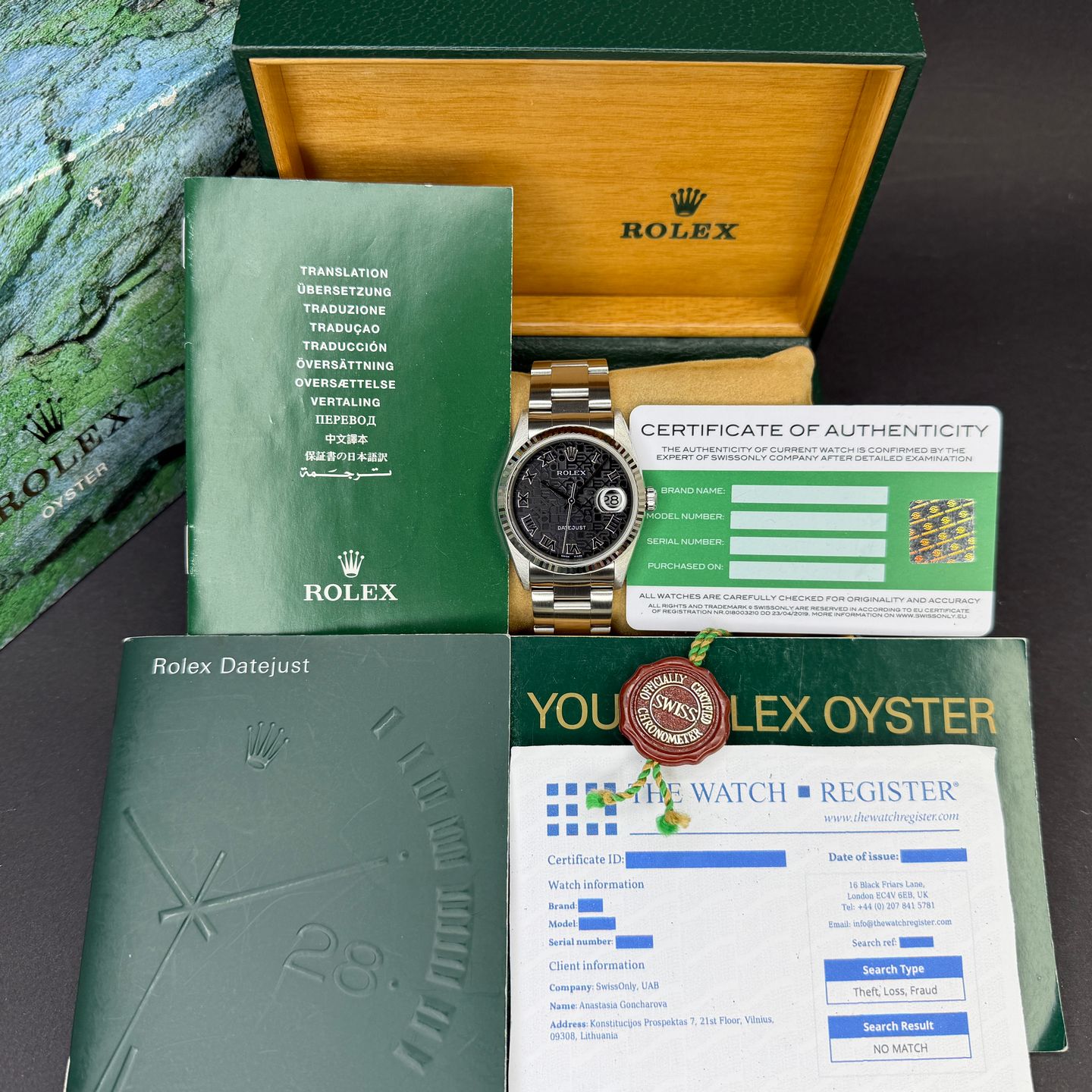 Rolex Datejust 36 16234 (2002) - Zwart wijzerplaat 36mm Staal (3/8)