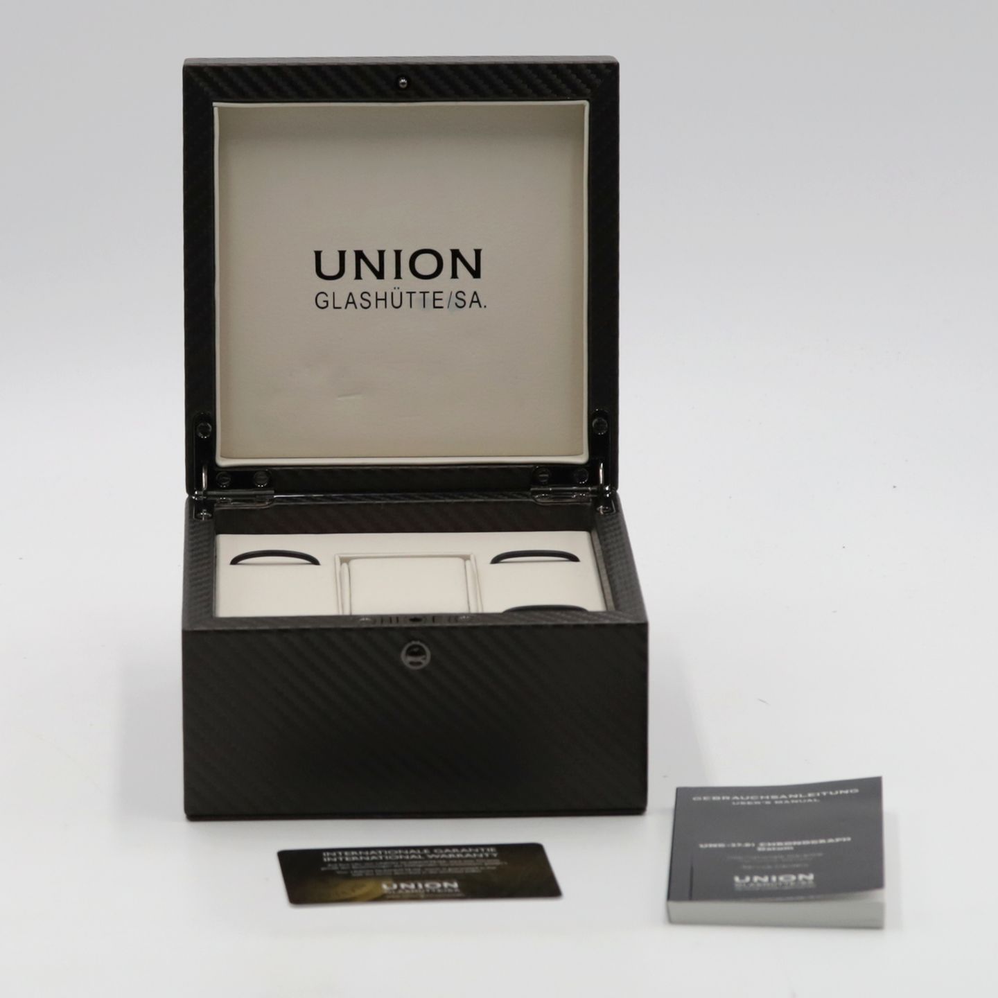 Union Glashütte Belisar Chronograph D009.927.26.207.00 (2018) - Zwart wijzerplaat 45mm Staal (8/8)