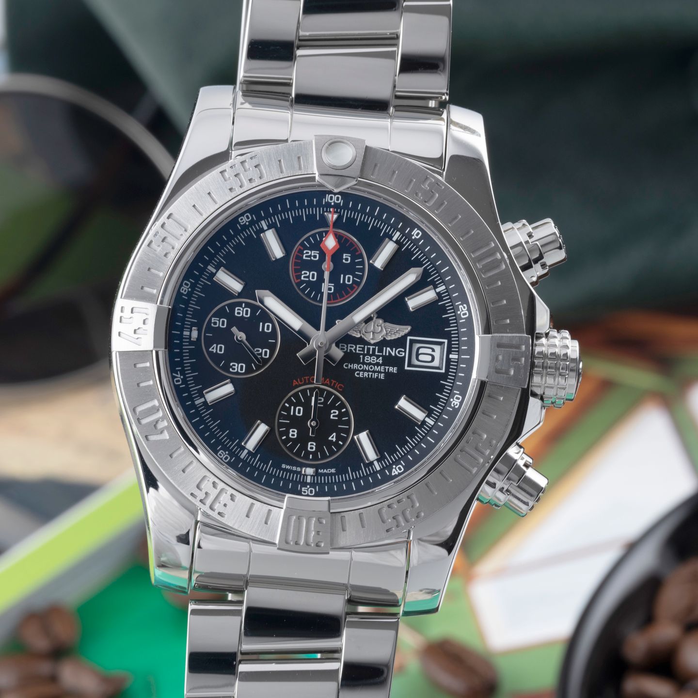 Breitling Avenger II A1338111/BC32 (Onbekend (willekeurig serienummer)) - Zwart wijzerplaat 43mm Staal (3/8)